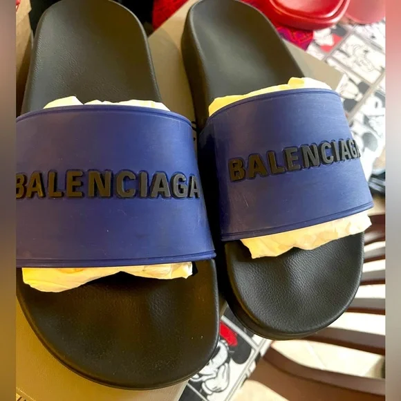 Balenciaga | Shoes | Blue Balenciaga Rubber Slippers | Poshmark display picture 1